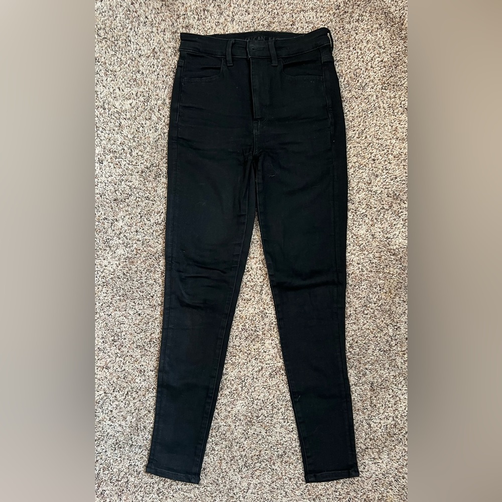 High rise skinny black jeans - American Eagle size 4